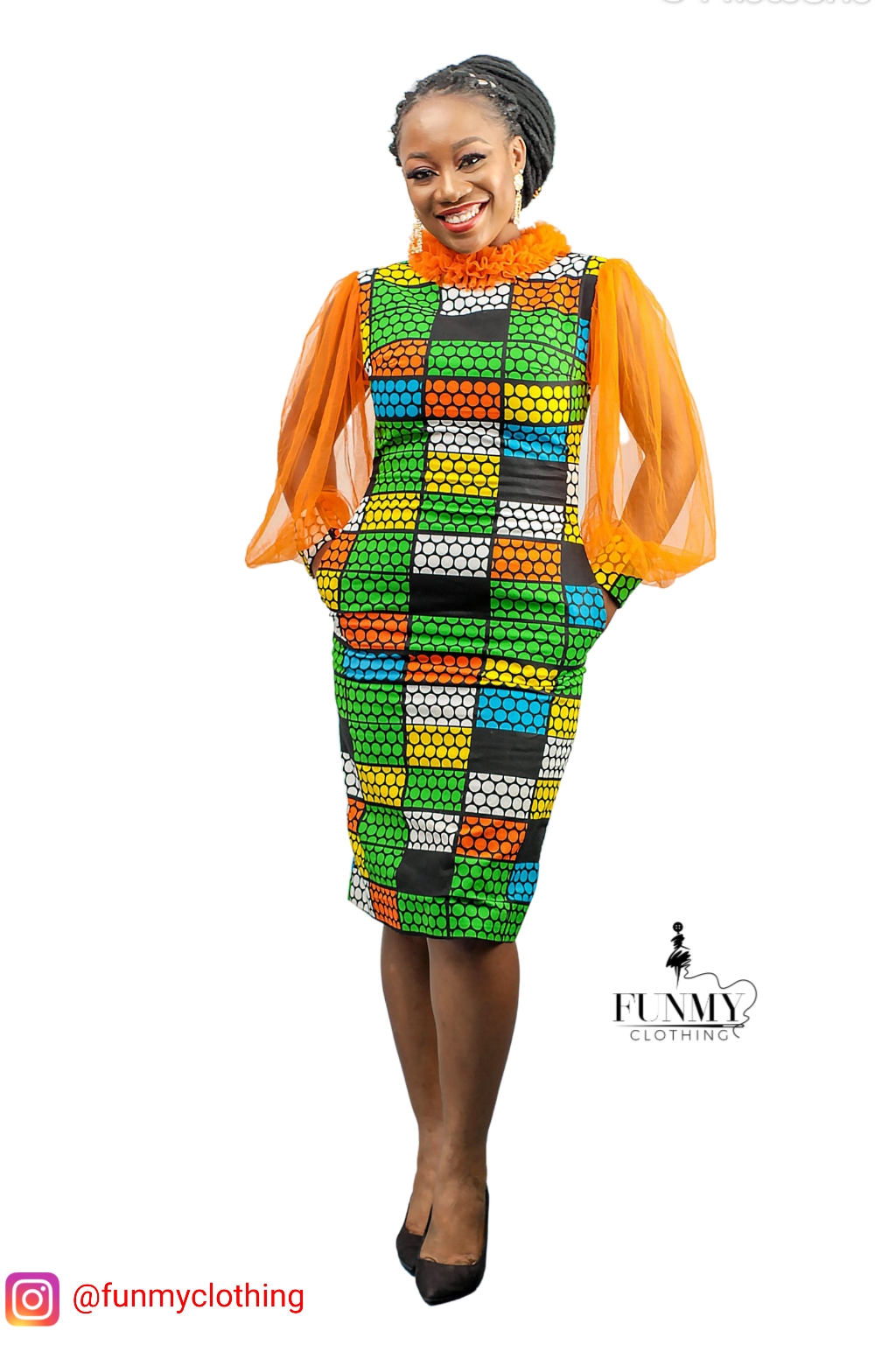 DEBBY DRESS ORANGE Funmy Clothing Fashion Designers In Lagos